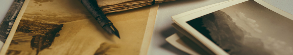 a pen and some old photos.
